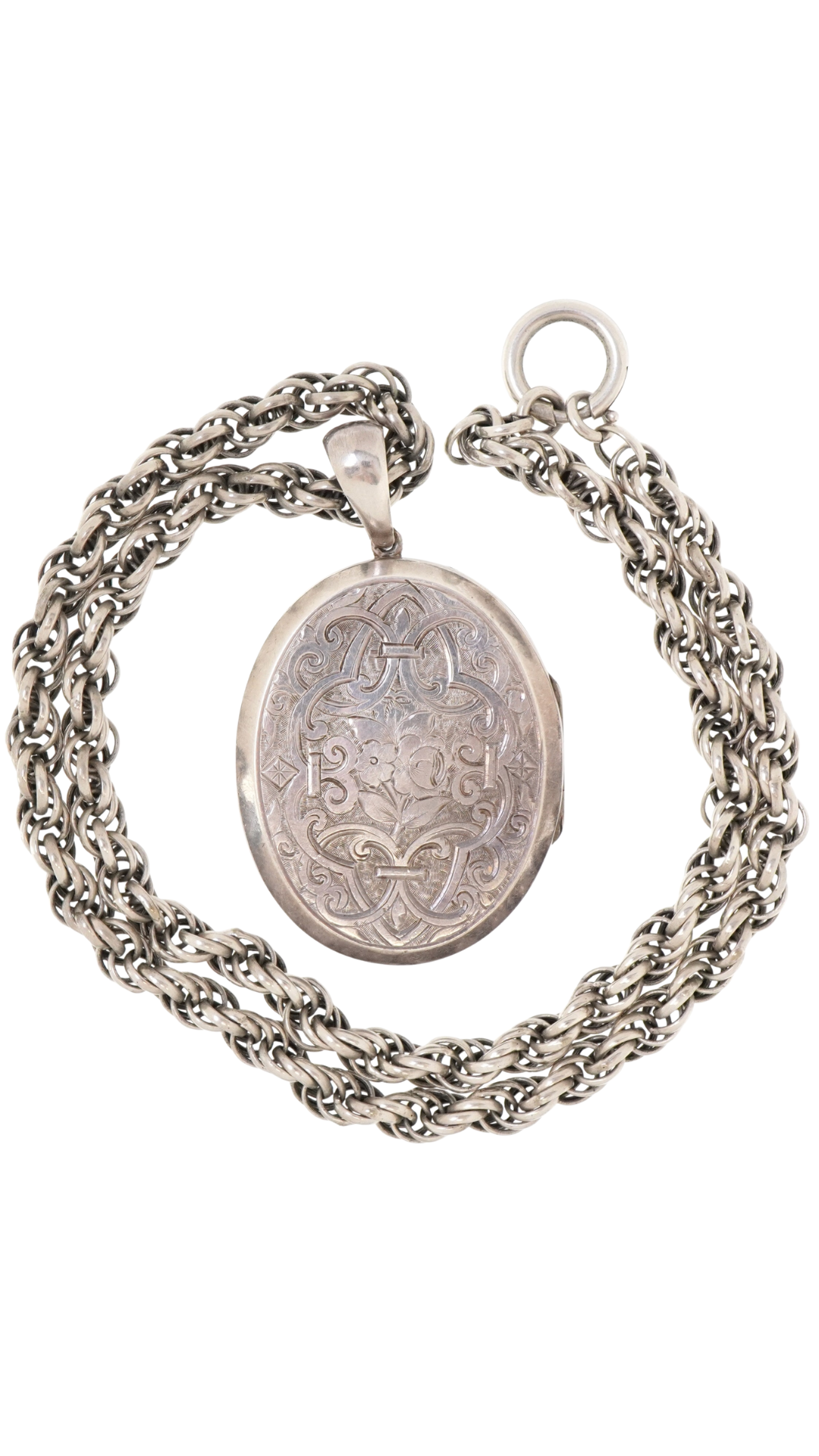 4603 Chinoiserie Engraved Locket Necklace