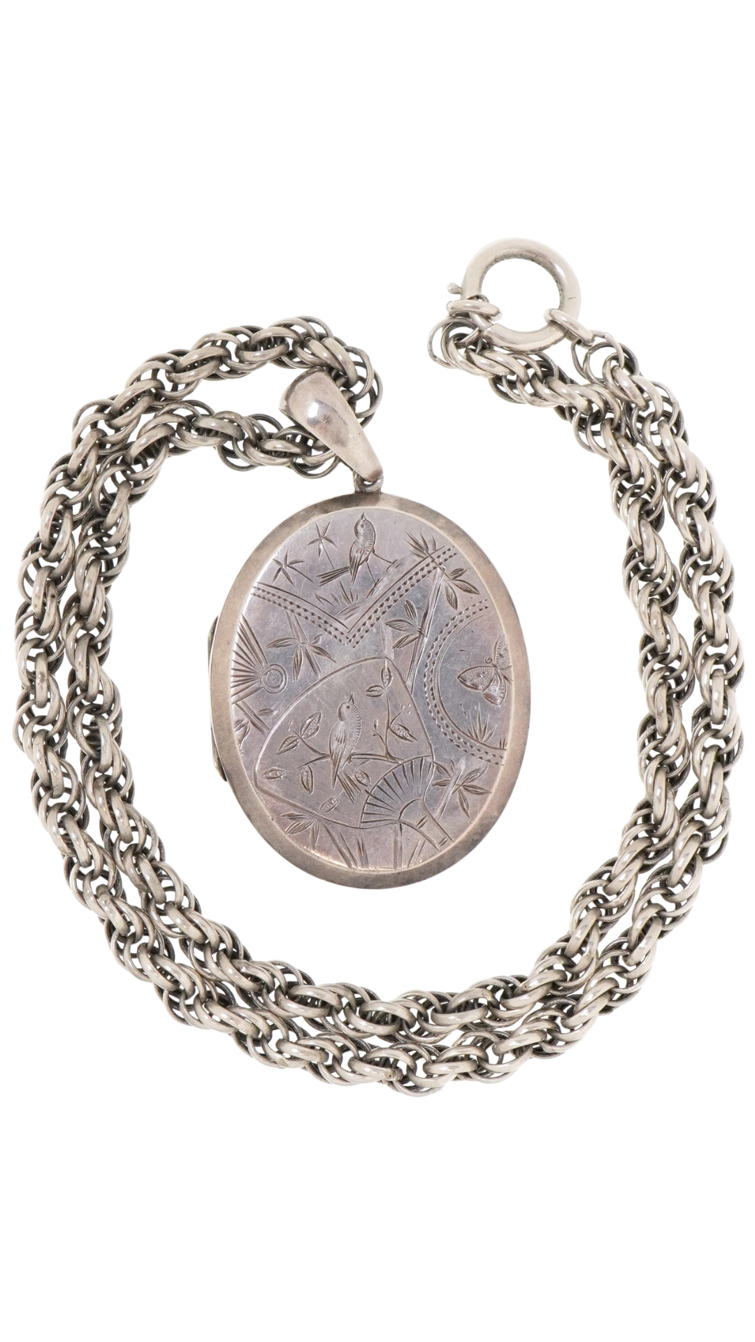 4603 Chinoiserie Engraved Locket Necklace