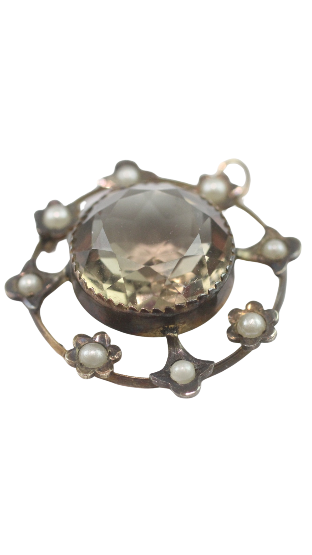 295 Smoky Quartz Pearl Pendant