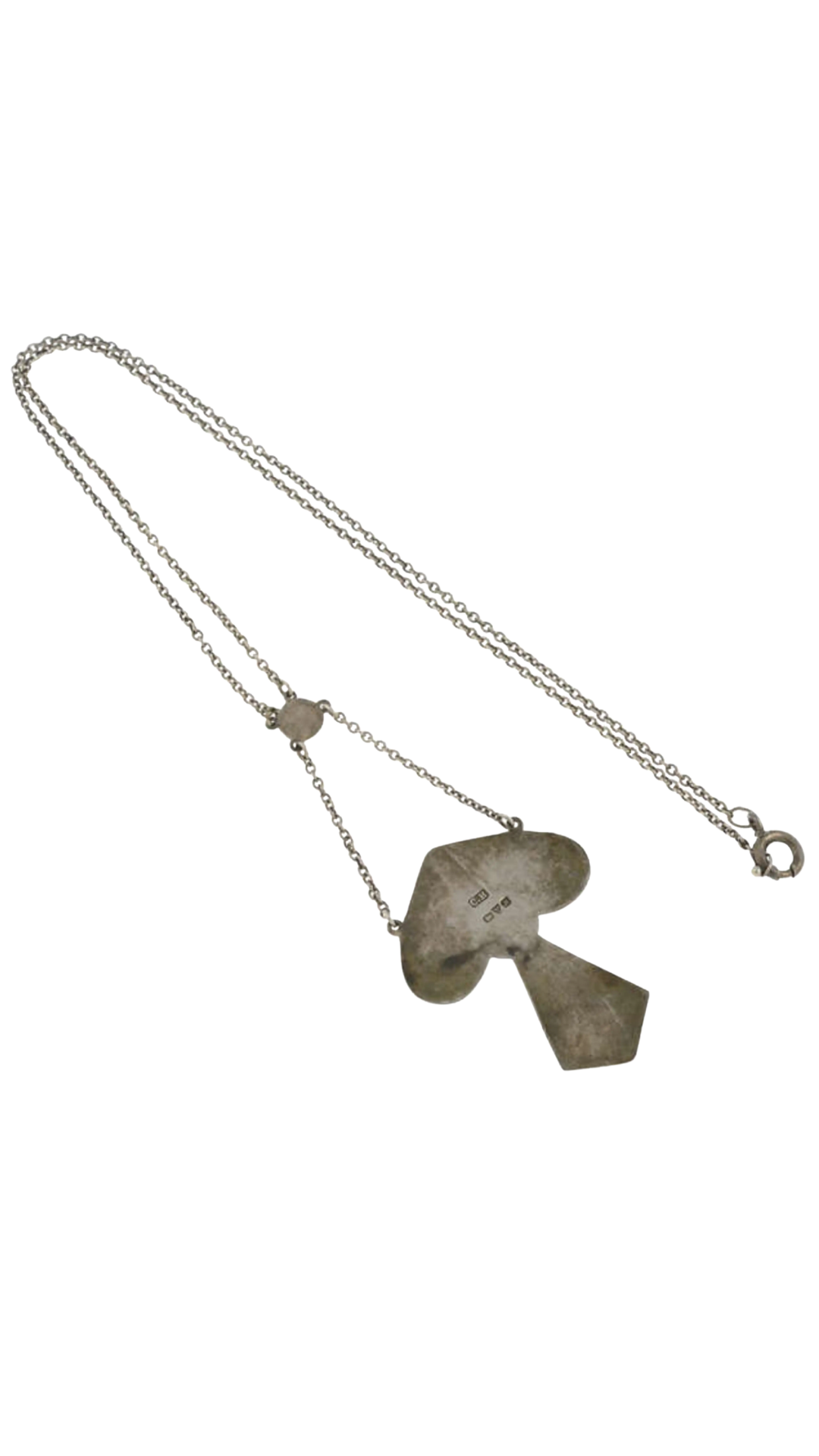 1158 Silver Chain w Enamel Pendant