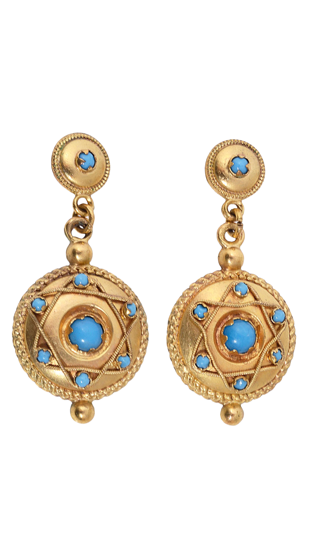 Gold Turquoise Earrings