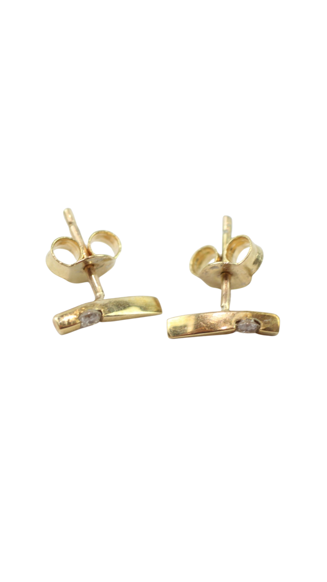 229 Gold Diamond Spike Earrings