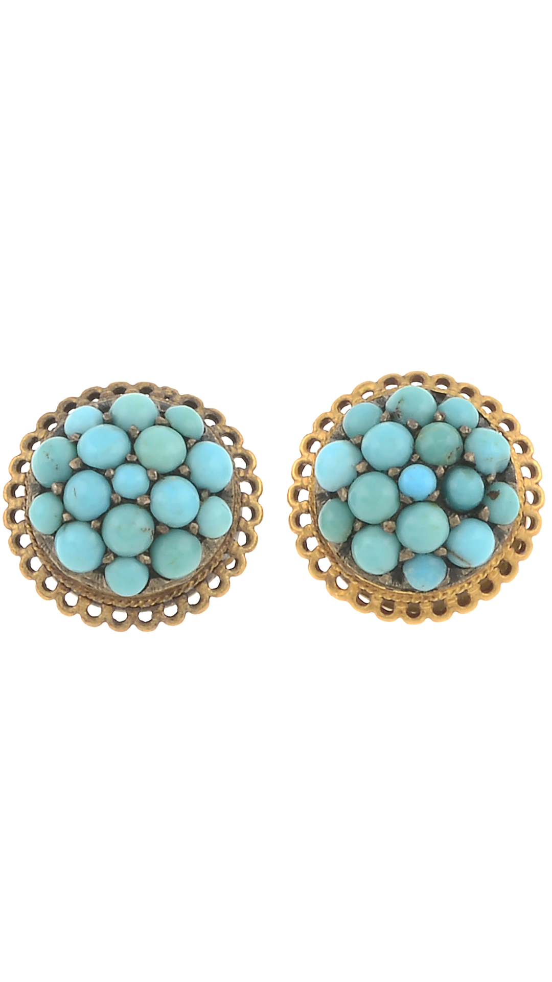140 Turquoise Cluster Earrings