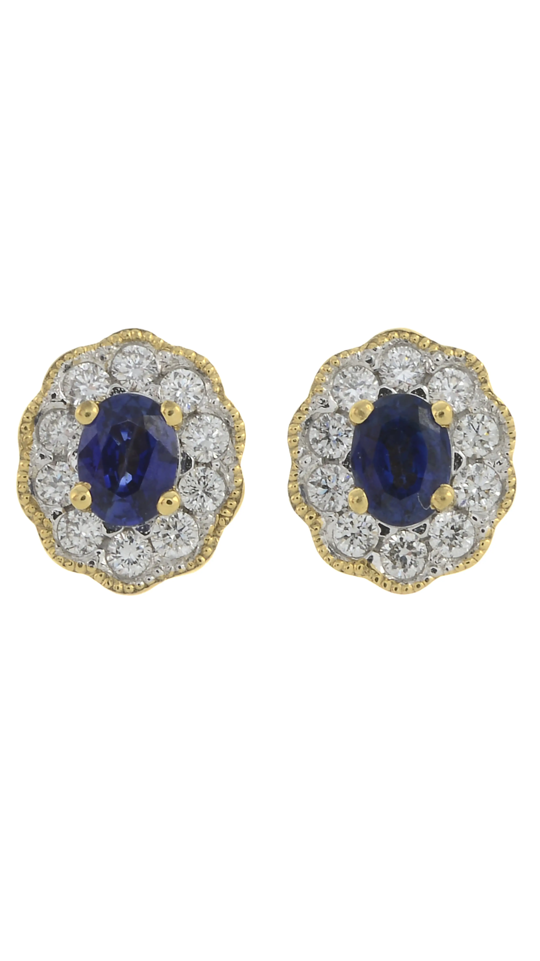 40 Gold Sapphire & Diamond Earrings