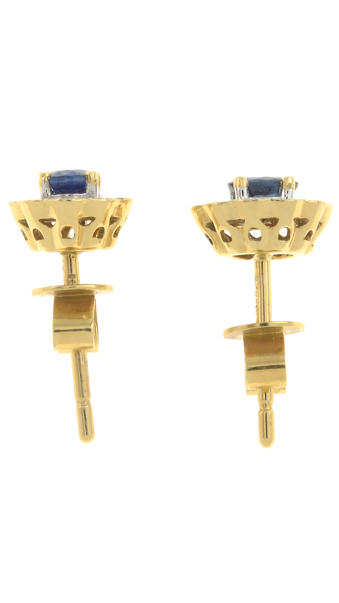40 Gold Sapphire & Diamond Earrings