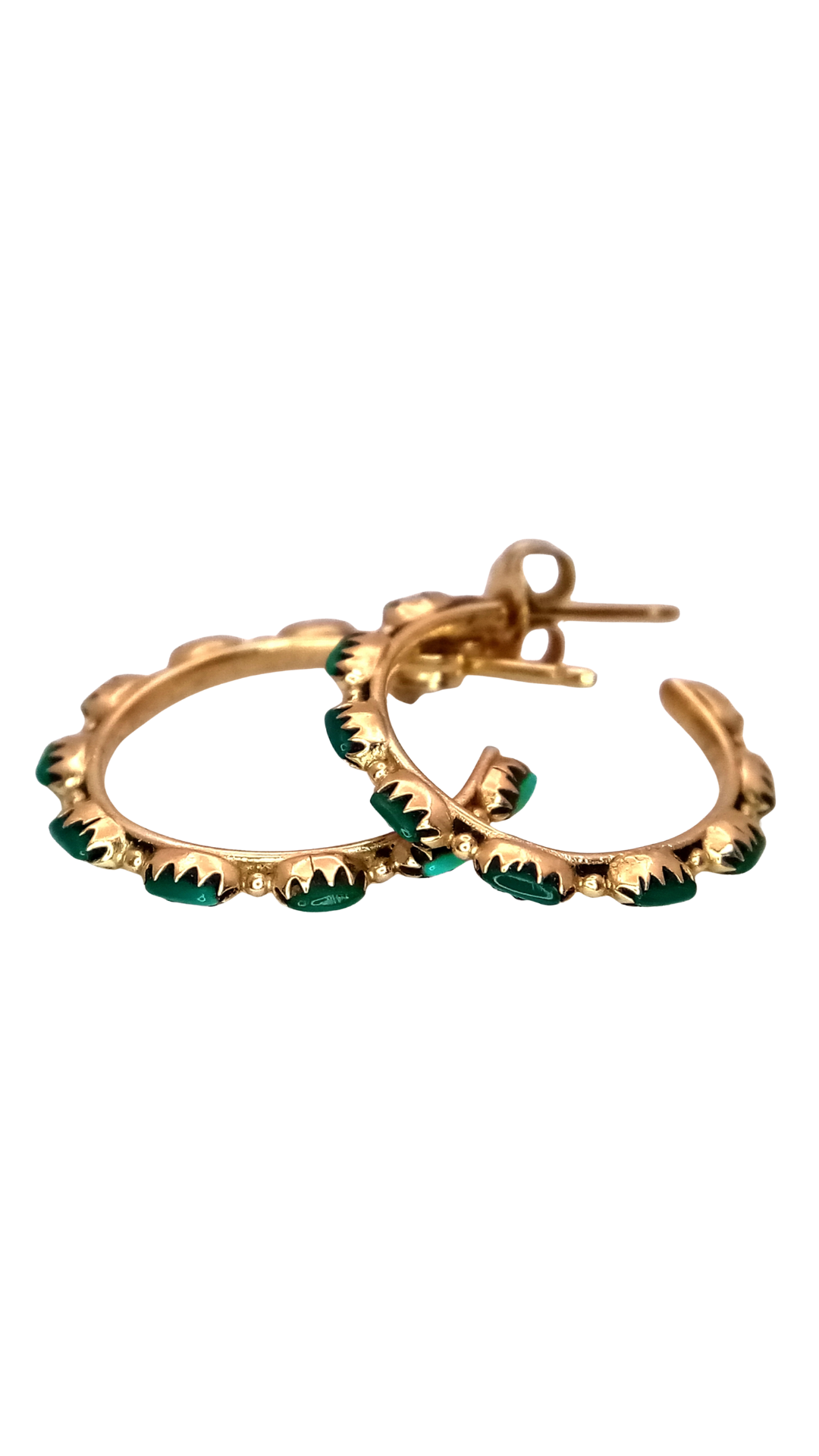 79 Gold Turquoise Hoop Earrings