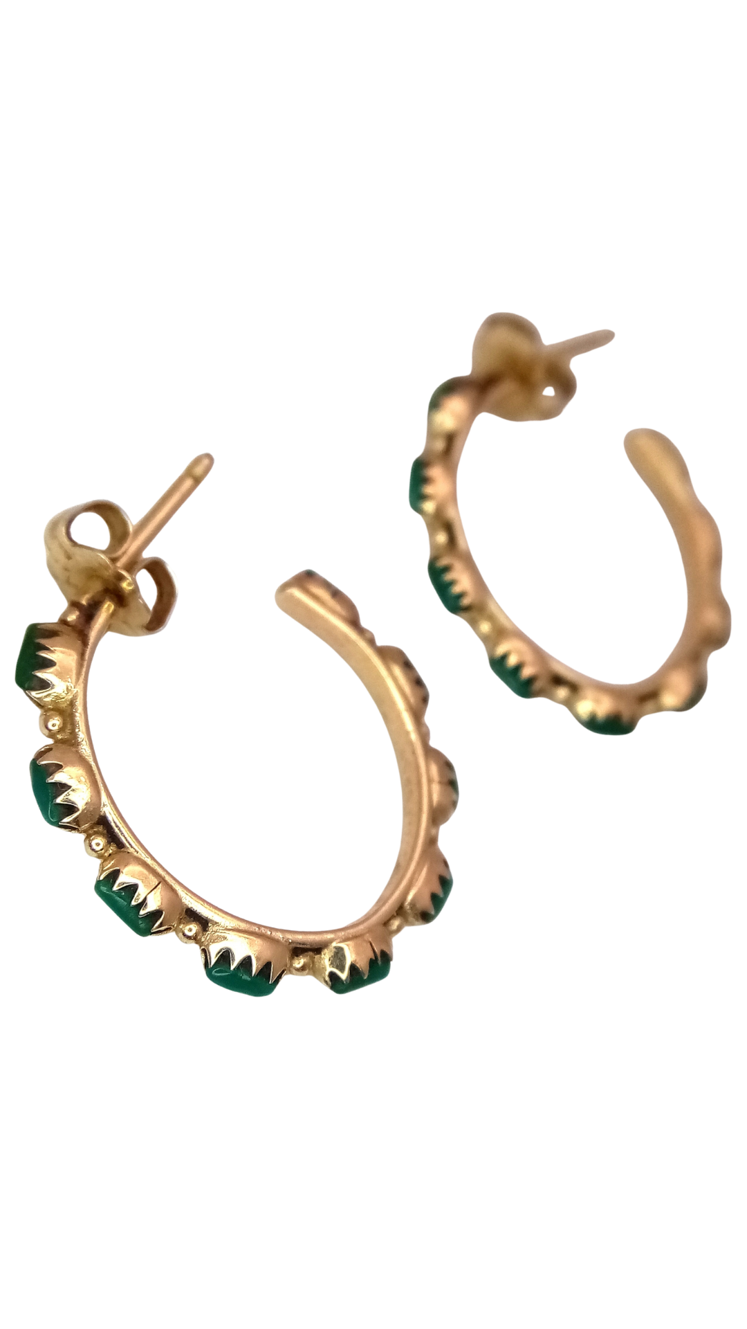 79 Gold Turquoise Hoop Earrings