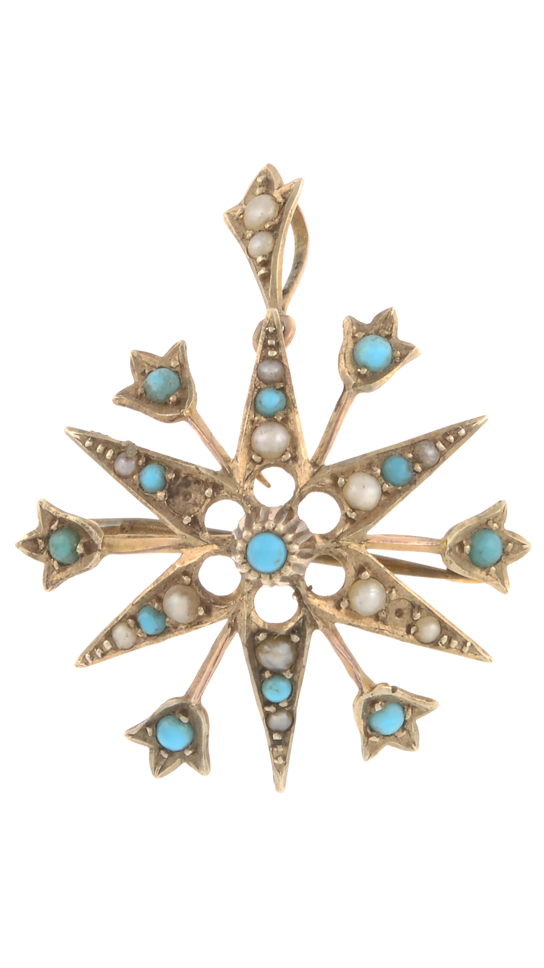 250 Turquoise & Seed Pearl Pendant