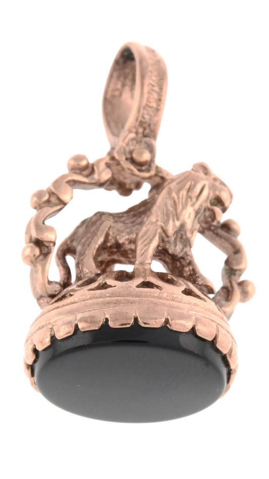 212 Black Gem Lion Fob