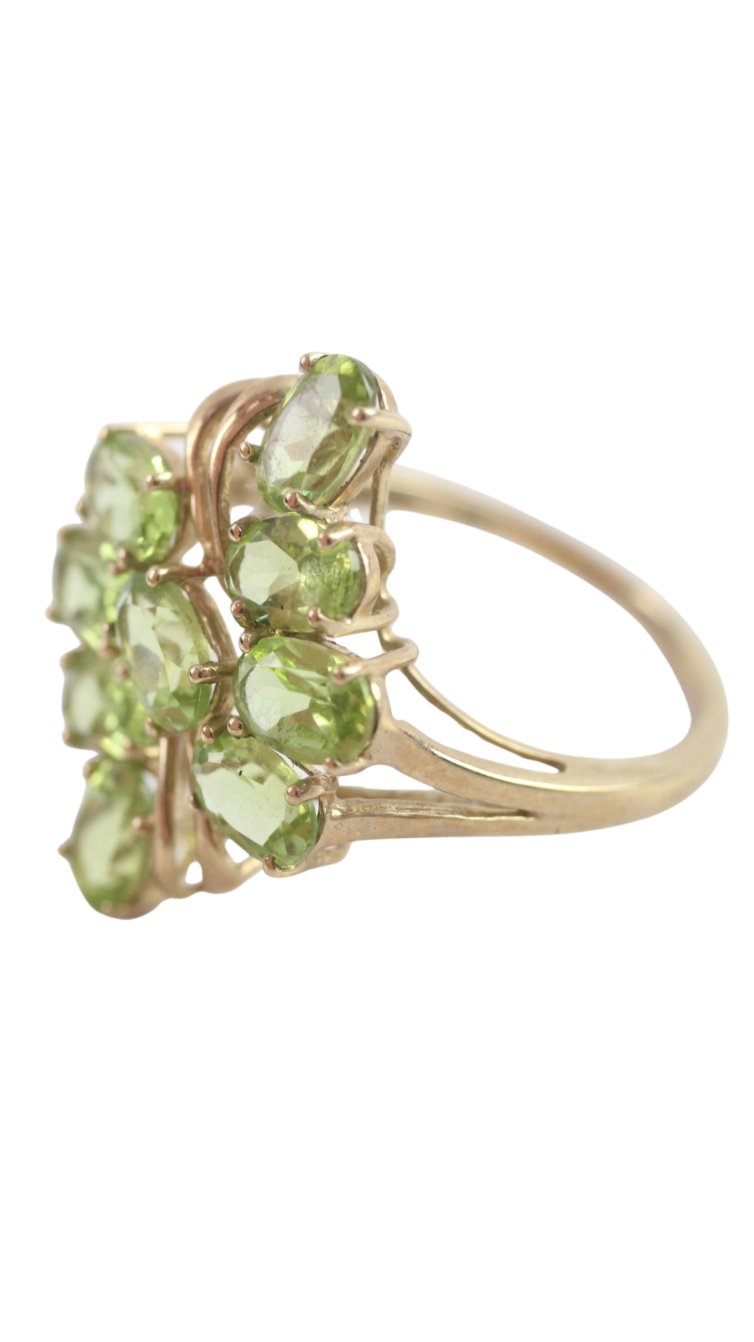 108 Peridot Cluster Ring