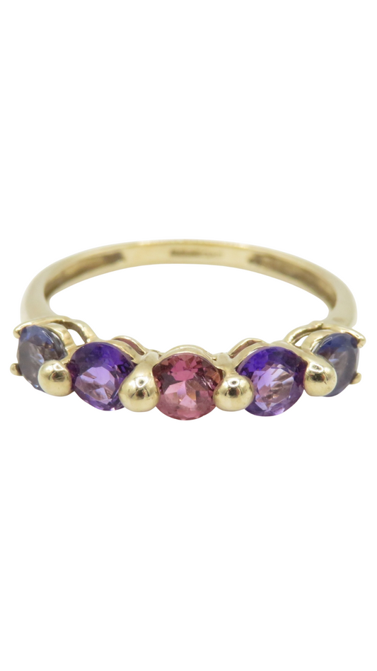 177 Amethyst Iolite Tourmaline Ring