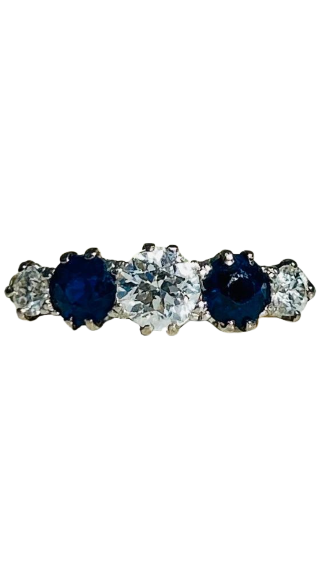 212 Art Deco Sapphire Diamond Ring