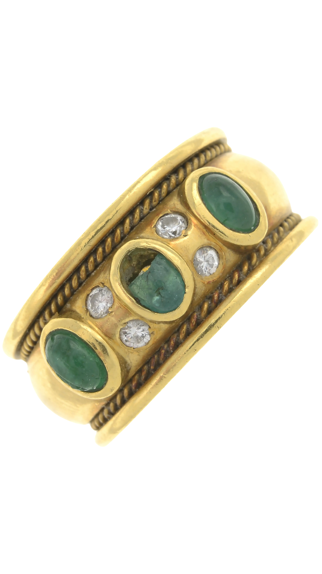 469 Emerald Diamond Band Ring