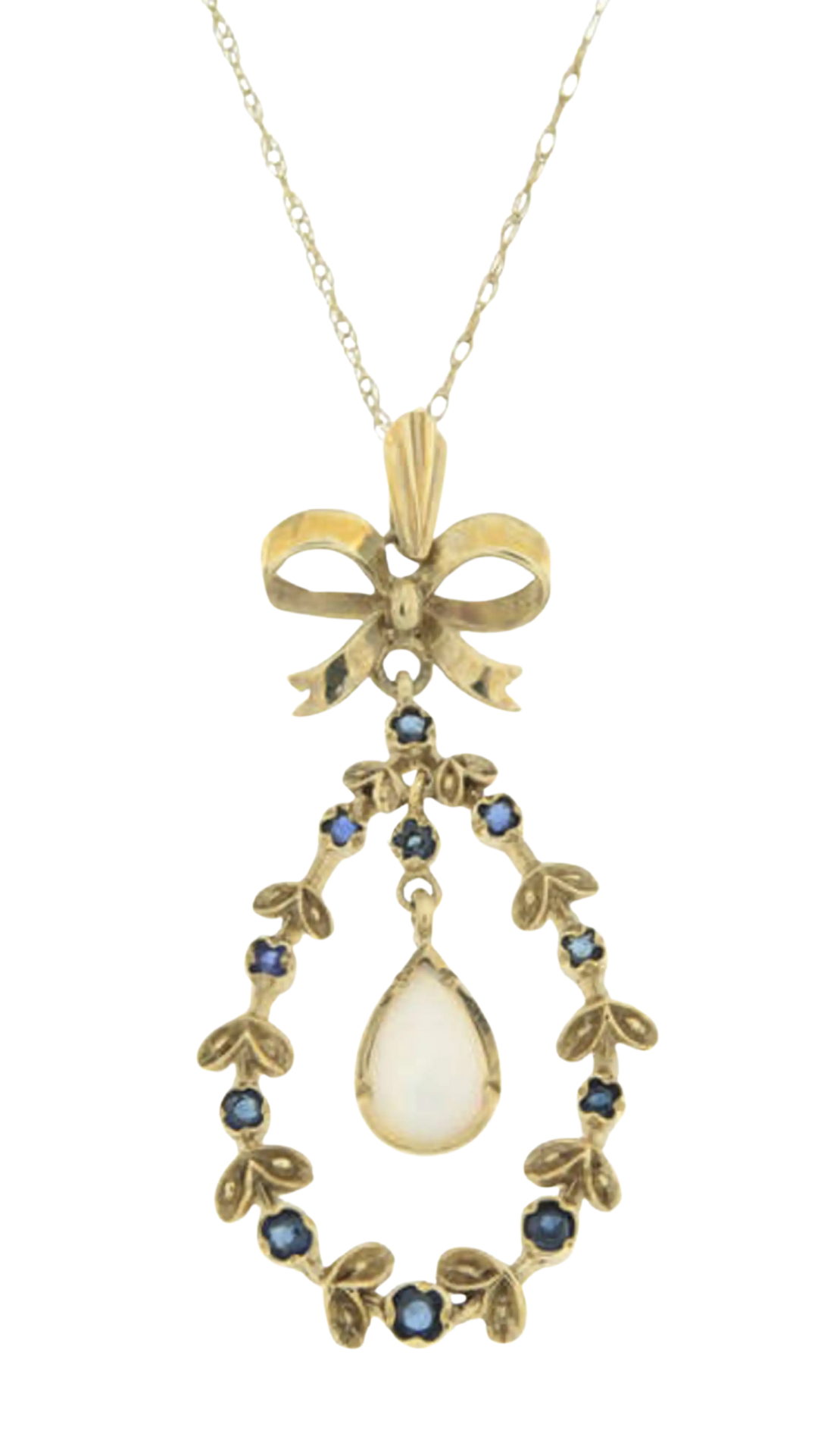 418 9ct Gold Opal Sapphire Pendant
