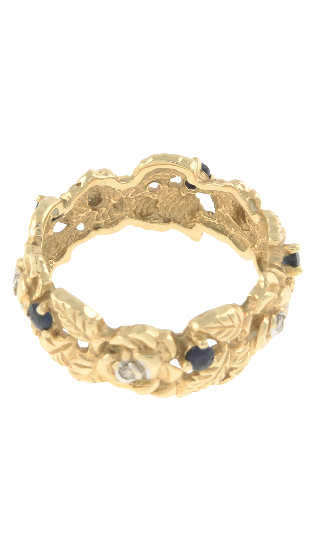 423 Sapphire Diamond Floral Ring