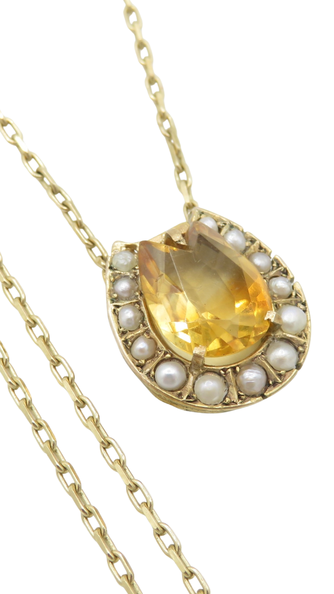263 Citrine Pearl Necklace