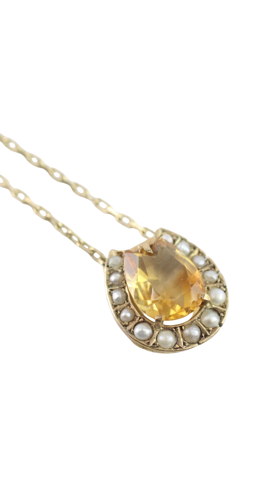 263 Citrine Pearl Necklace