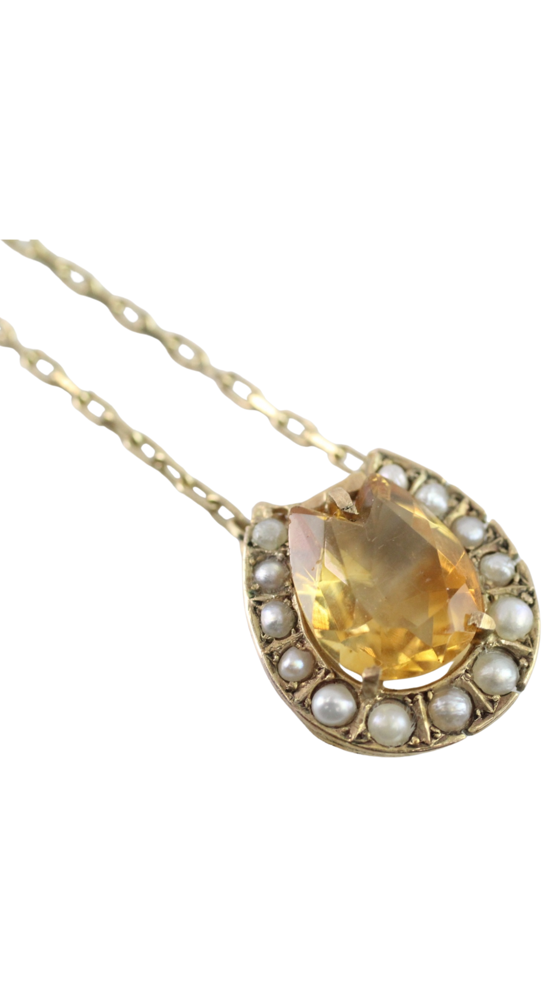 263 Citrine Pearl Necklace