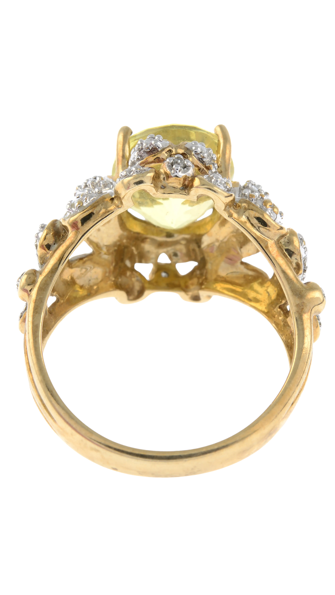 110 Citrine Floral Cocktail Ring