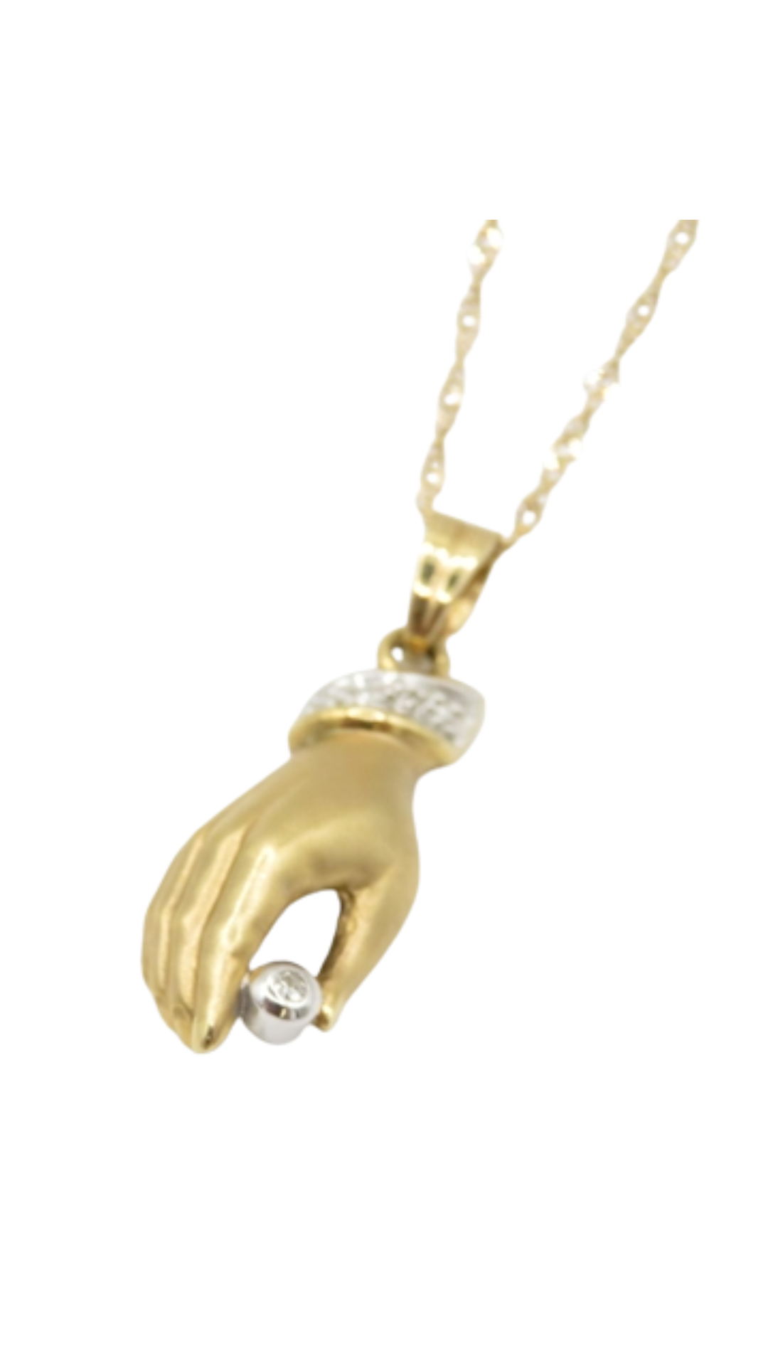 91 Gold Diamond Hand Necklace