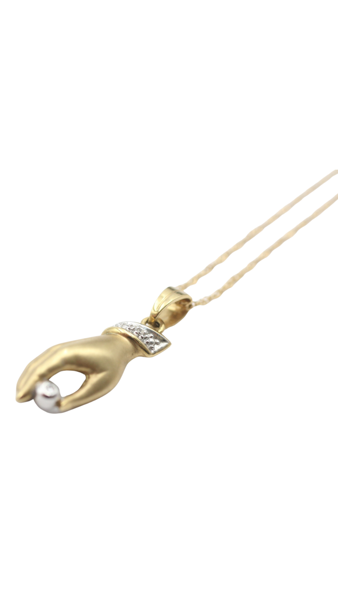 91 Gold Diamond Hand Necklace