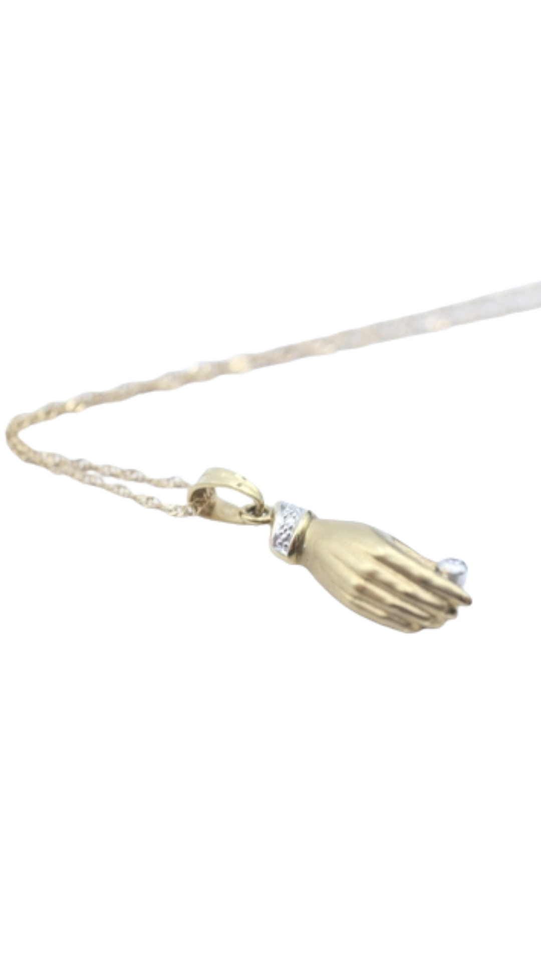 91 Gold Diamond Hand Necklace