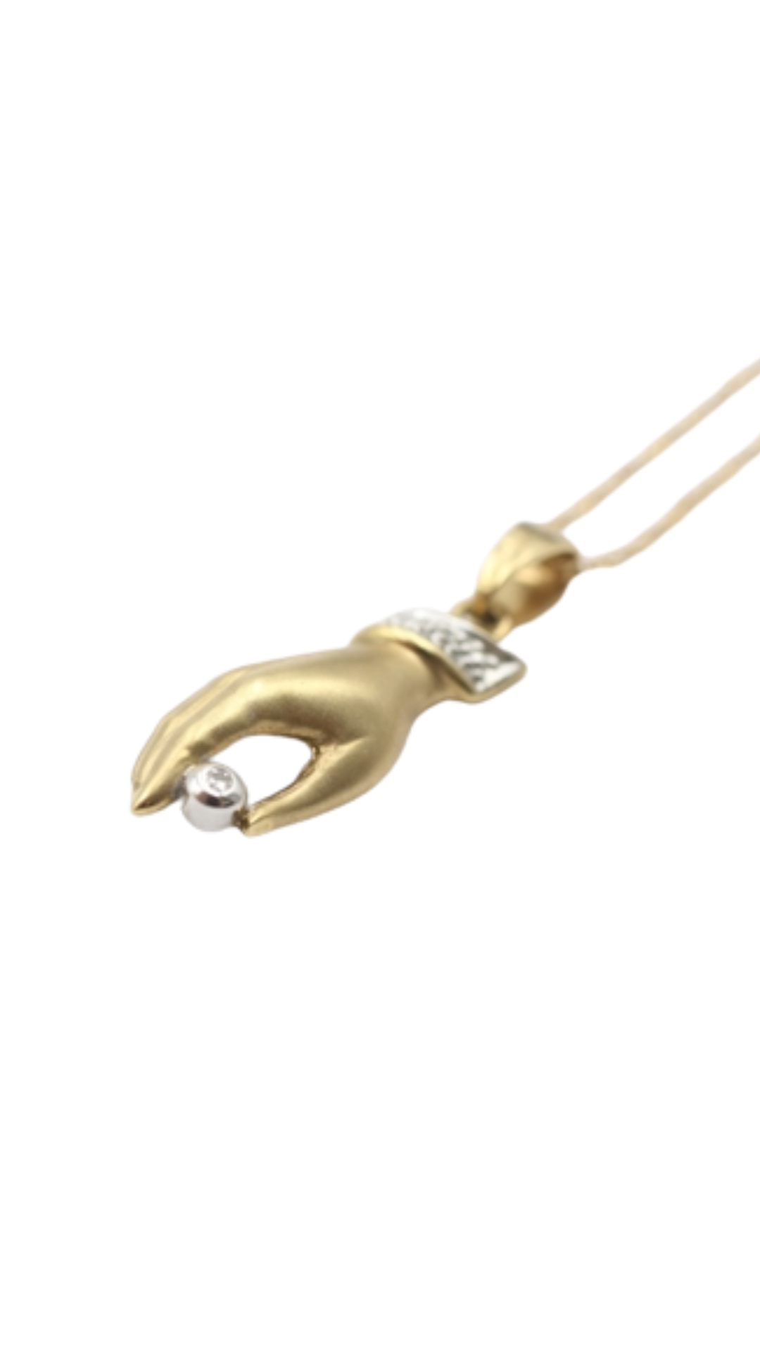 91 Gold Diamond Hand Necklace