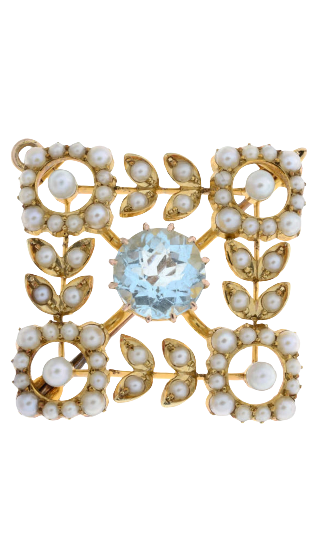 1252 Topaz Pearl Brooch