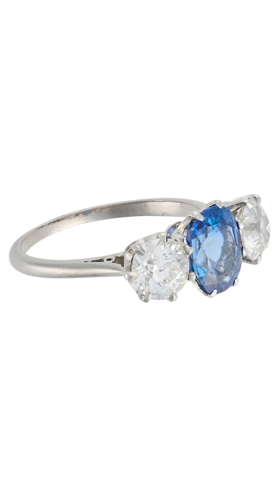 120 Sapphire Diamond 3-Stone Ring