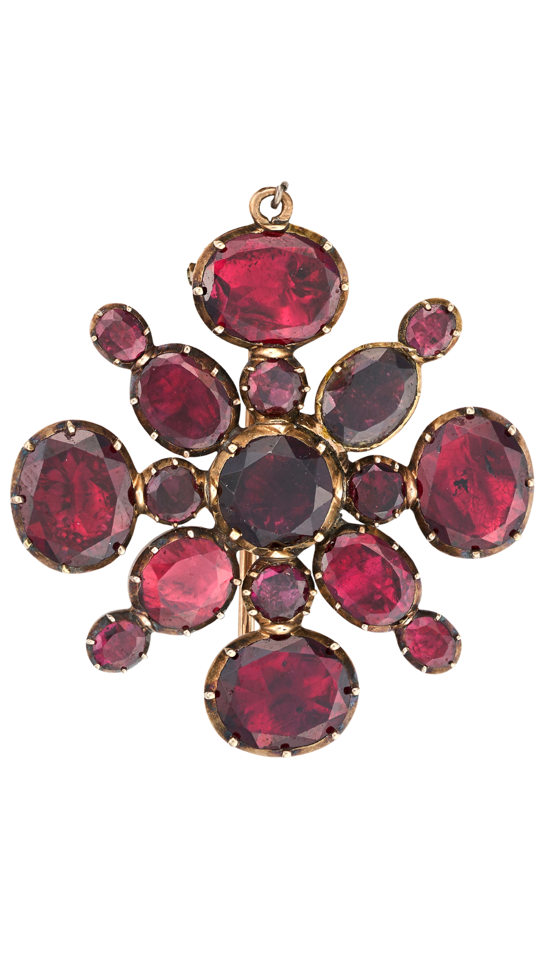 88 Georgian Garnet Cross Brooch