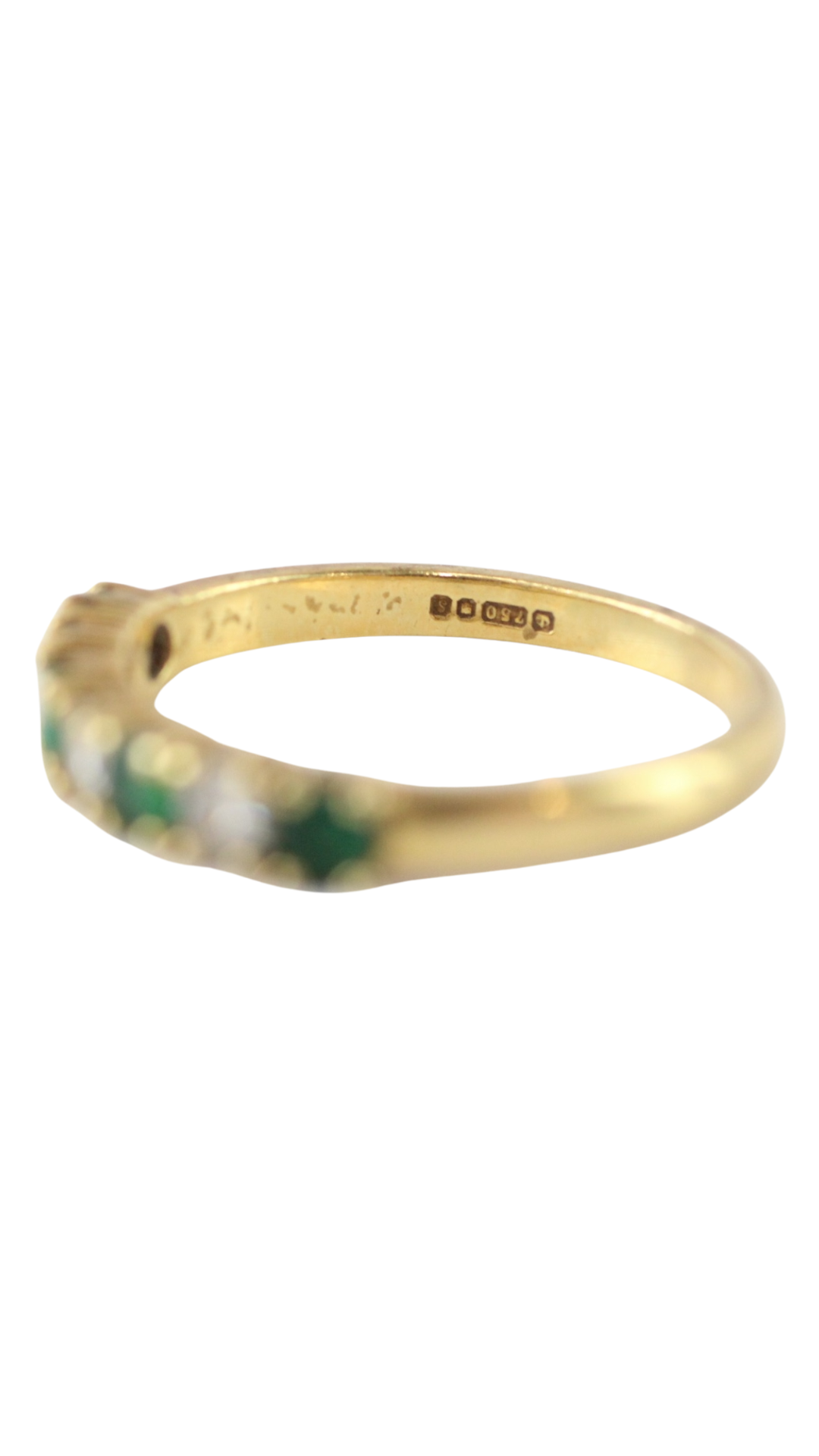 102 Emerald Diamond Half Eternity Ring