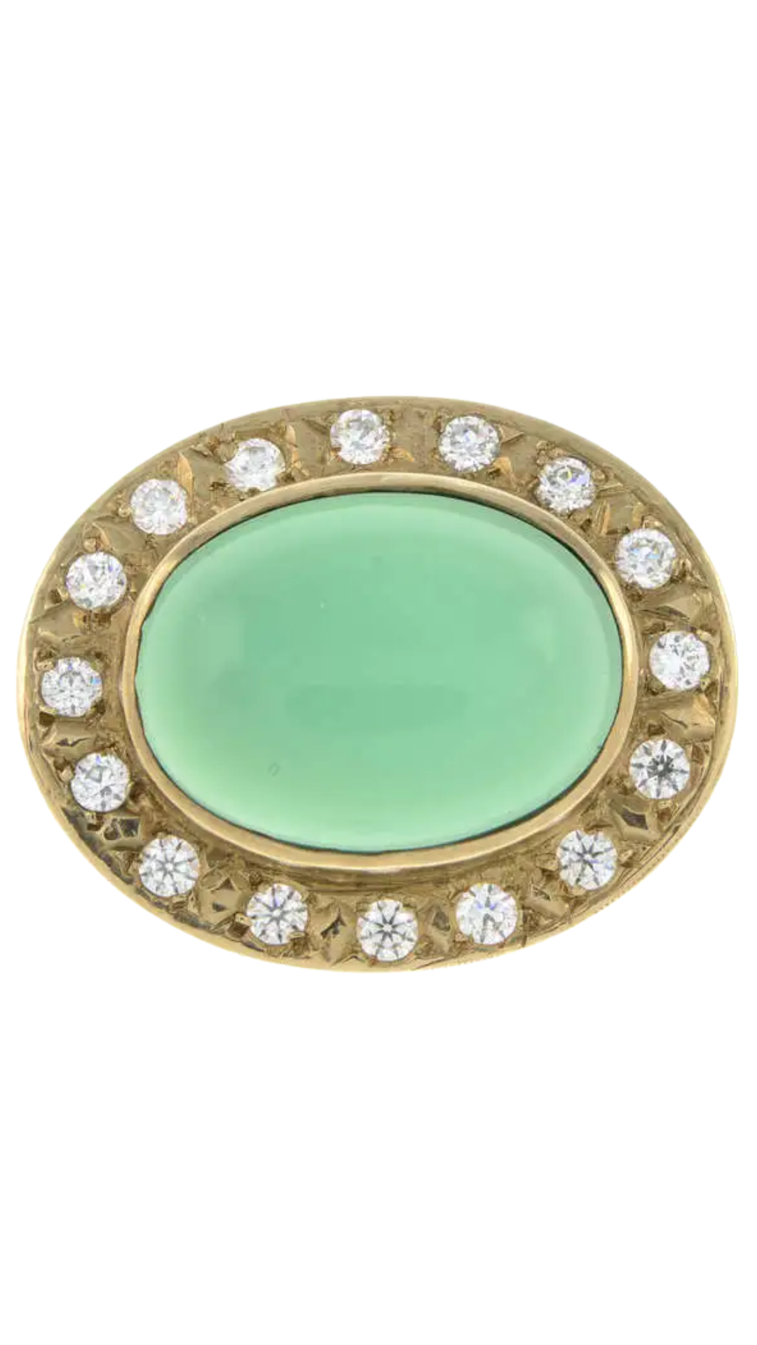 Chrysoprase Brooch