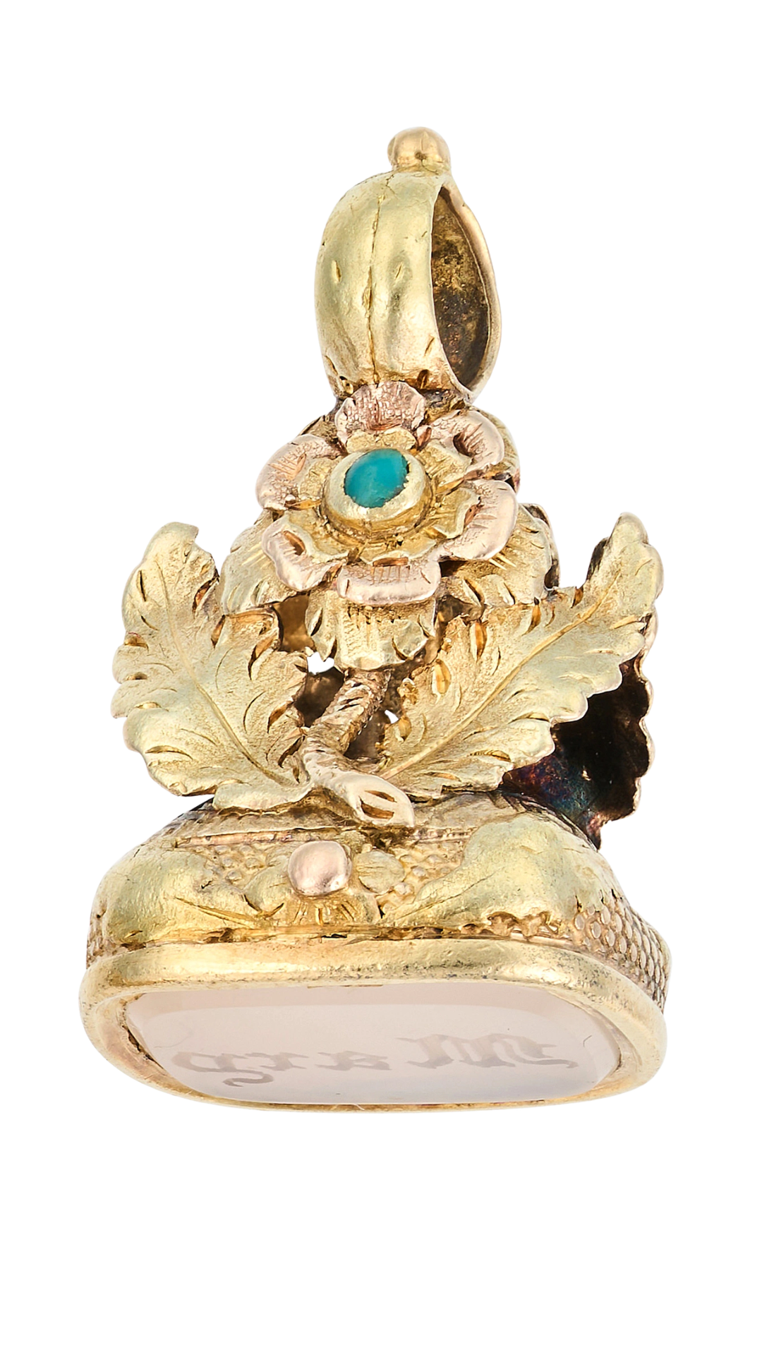 186 Turquoise Chalcedony Fob Pendant
