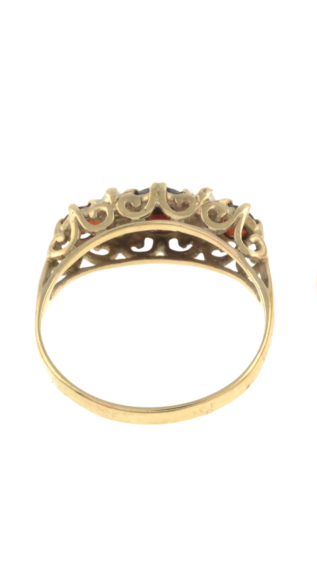213 Garnet & Split Pearl Ring