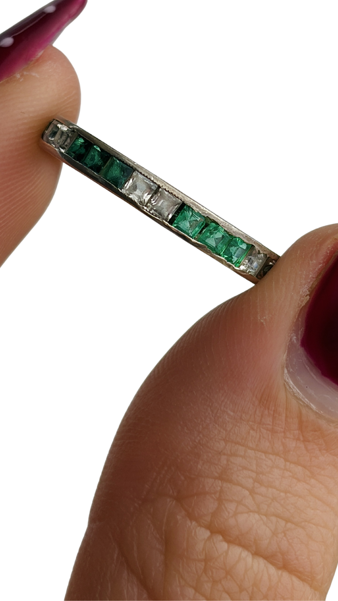 174 Emerald & White Sapphire Eternity Ring