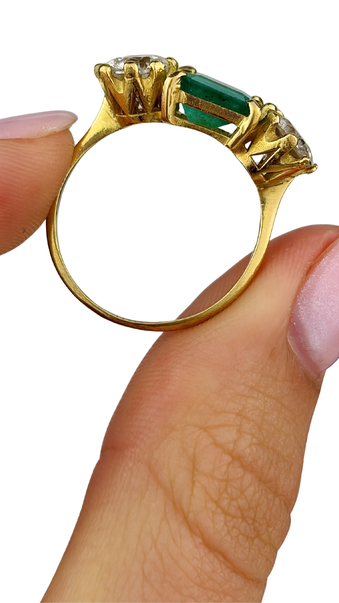 201 Art Deco Emerald & Diamond Ring