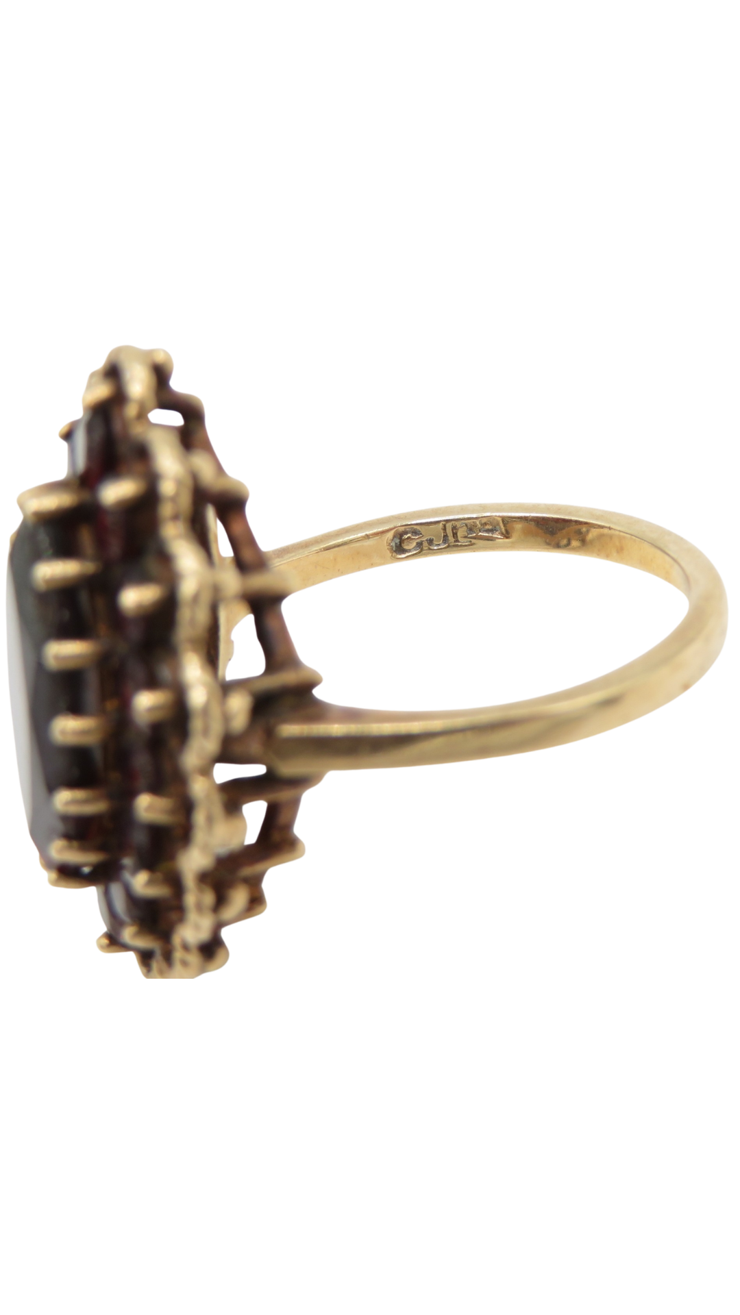 208 Garnet Navette Cluster Ring