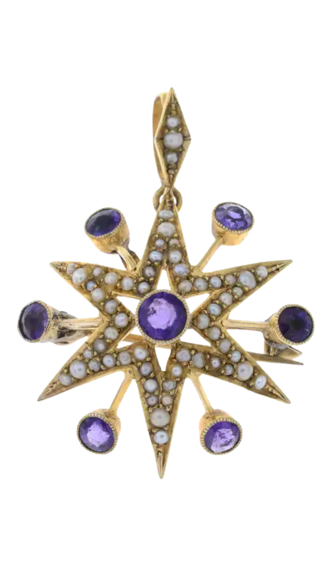 56 Amethyst Pearl Brooch
