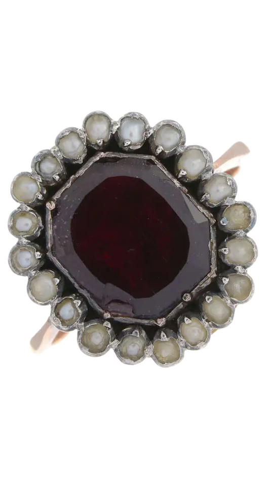 110 Garnet Pearl Ring