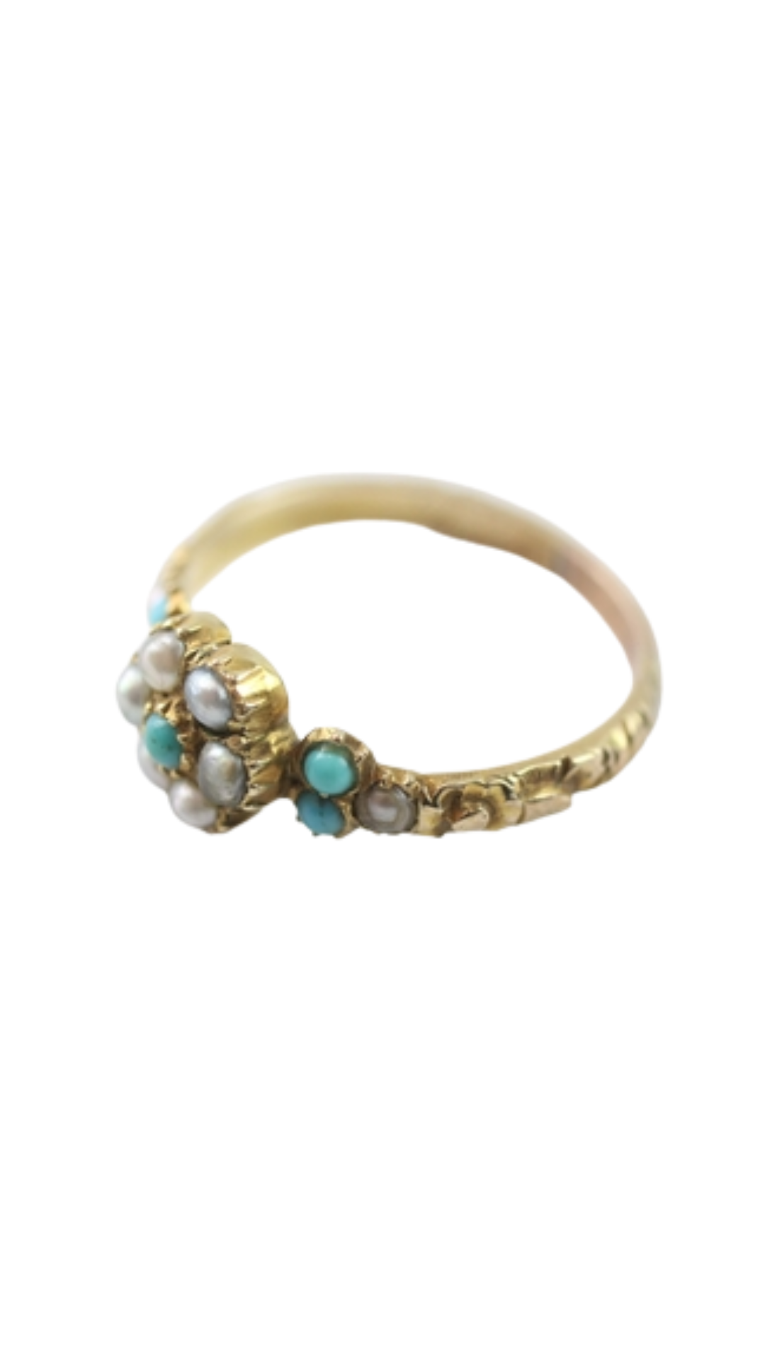 672 Turquoise Pearl Ring