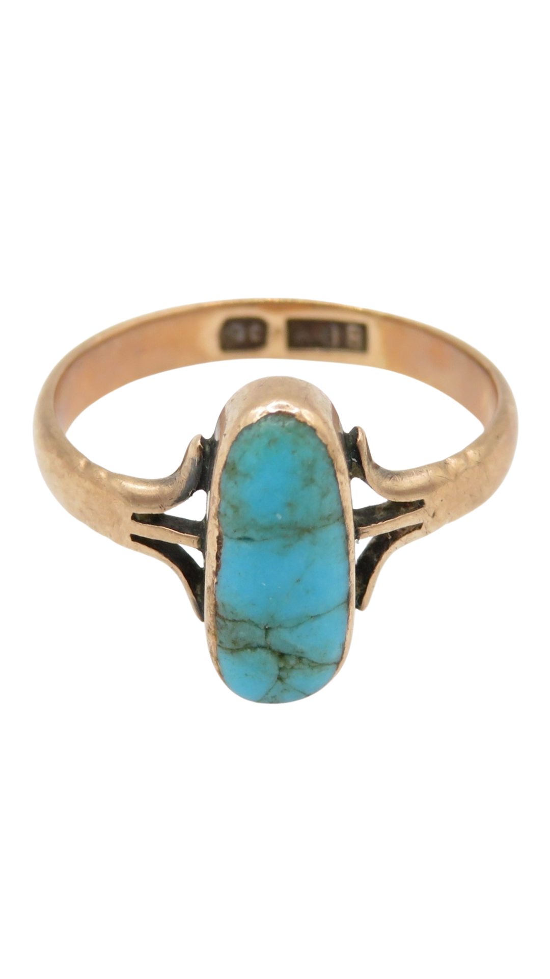 153 Gold Turquoise Dress Ring
