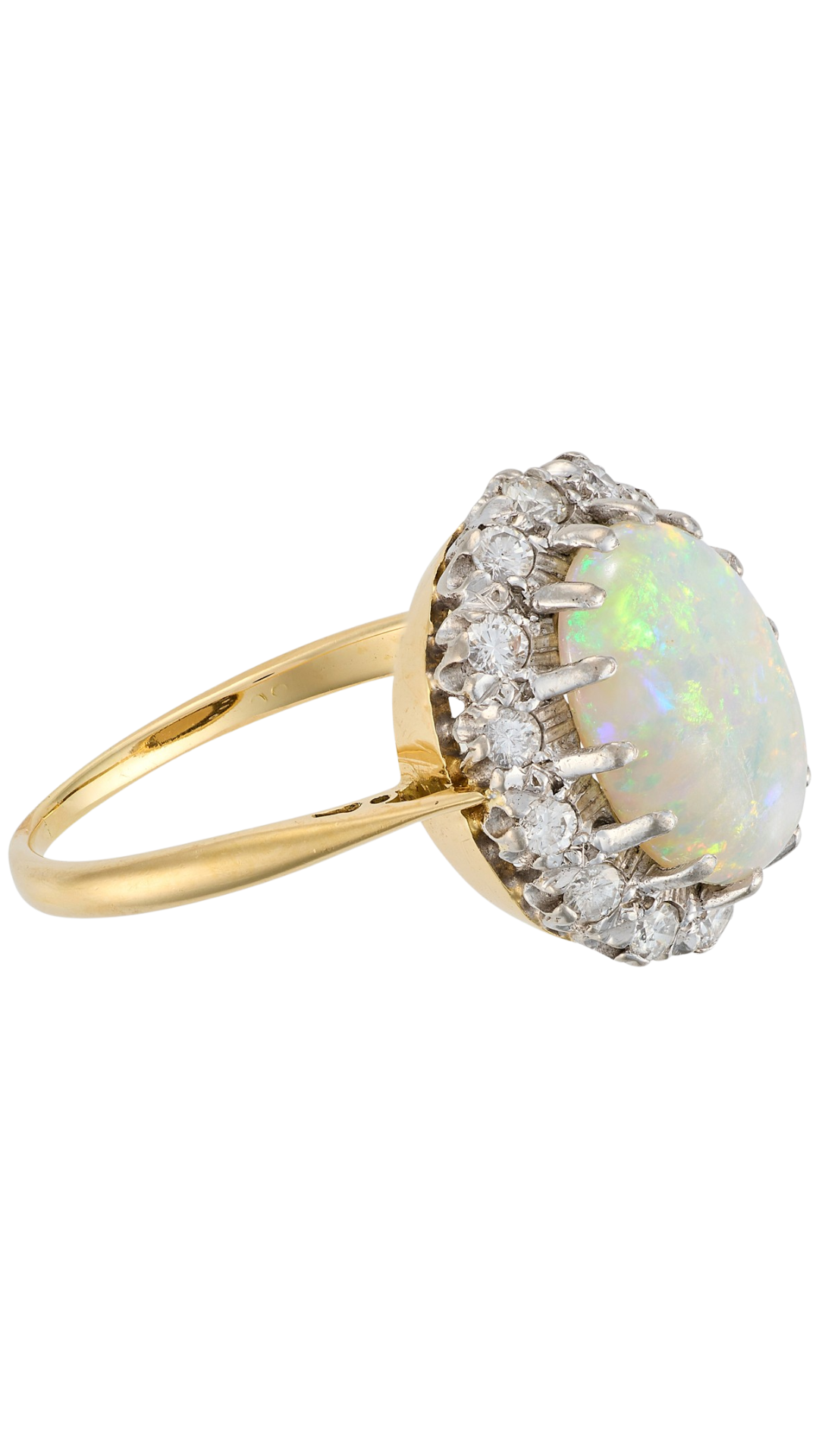 6 Opal Diamond Cluster Ring
