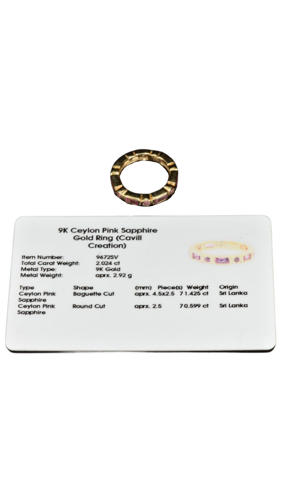 649 Pink Sapphire Eternity Ring