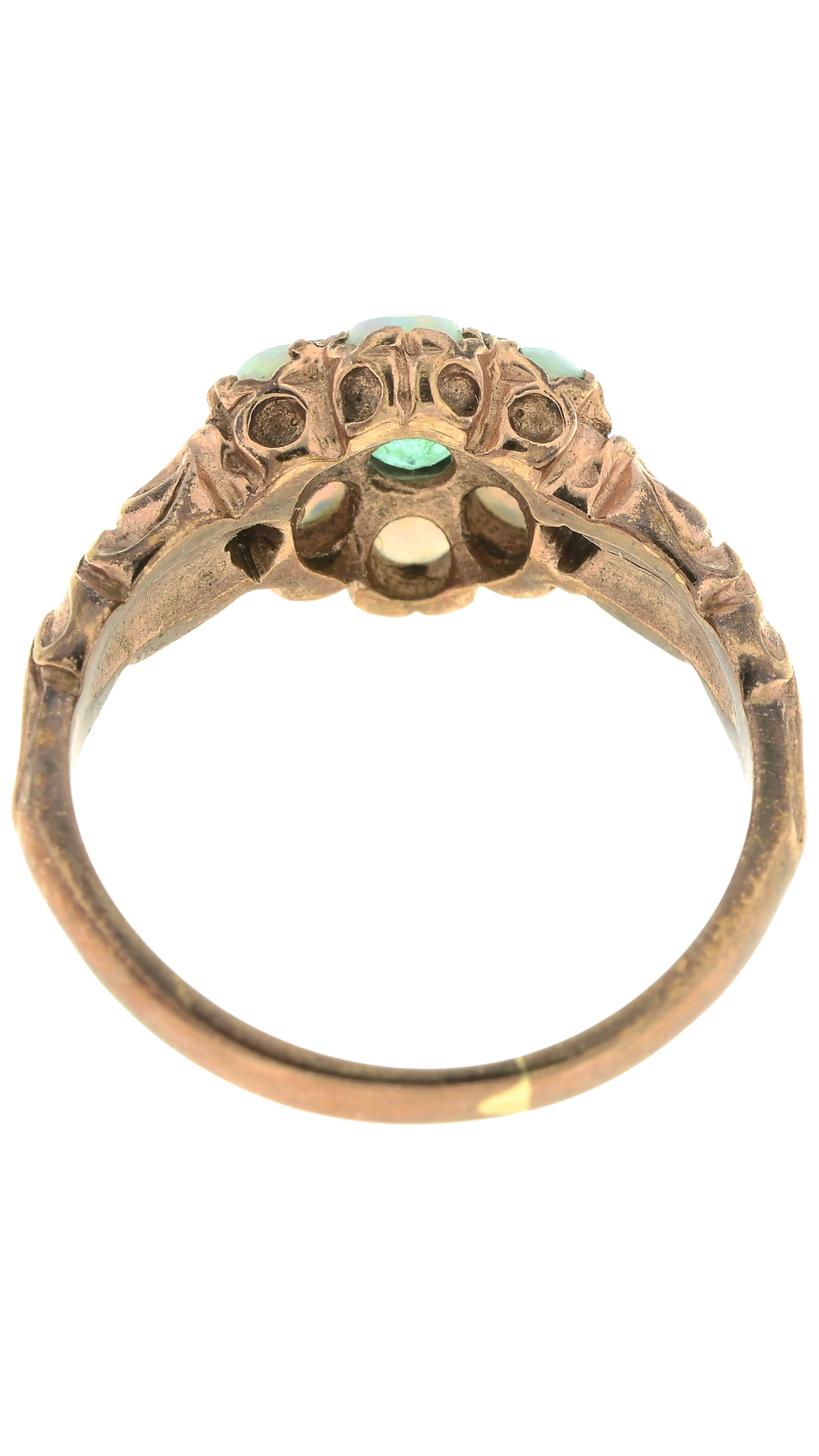 316 Emerald Opal Cluster Ring