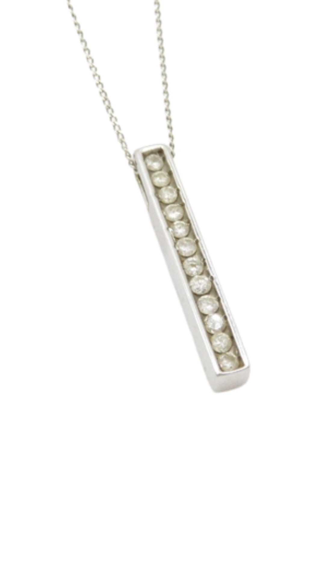 476 Diamond Bar Pendant Necklace