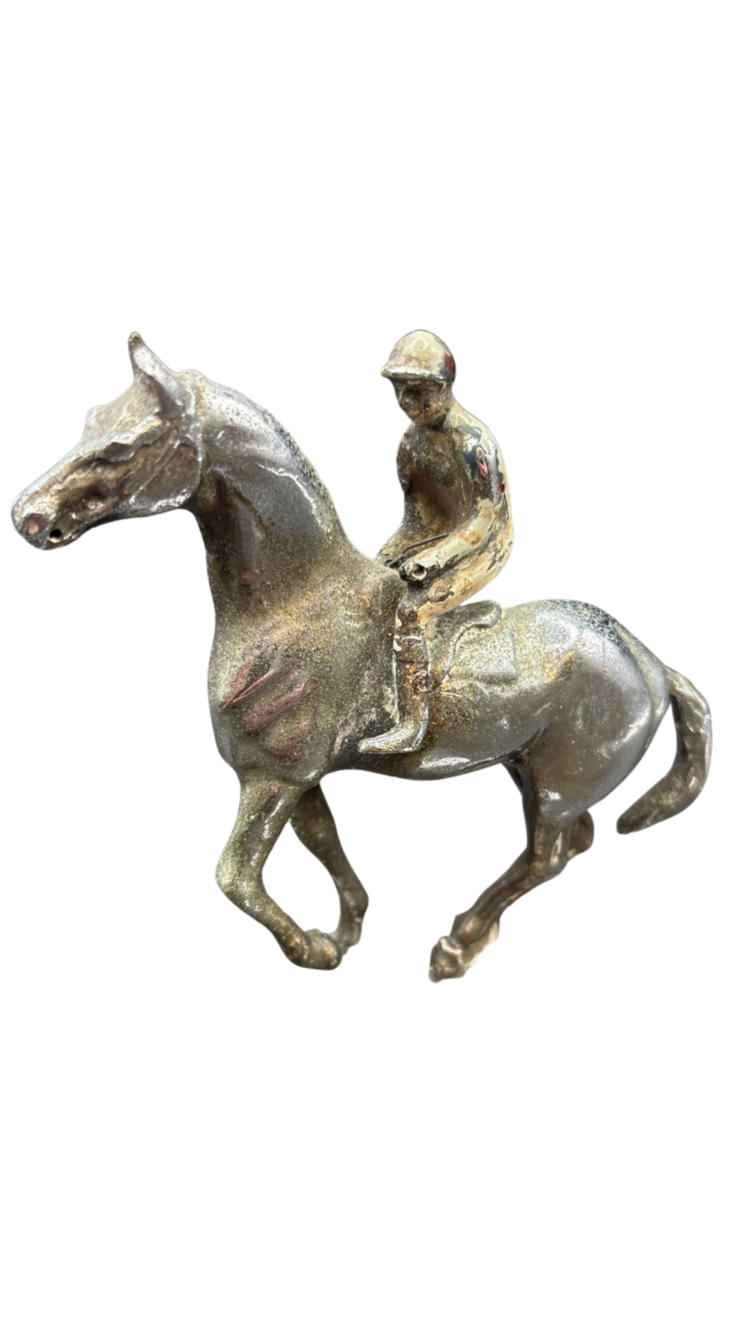 1711 Silver Horse & Jockey Statue