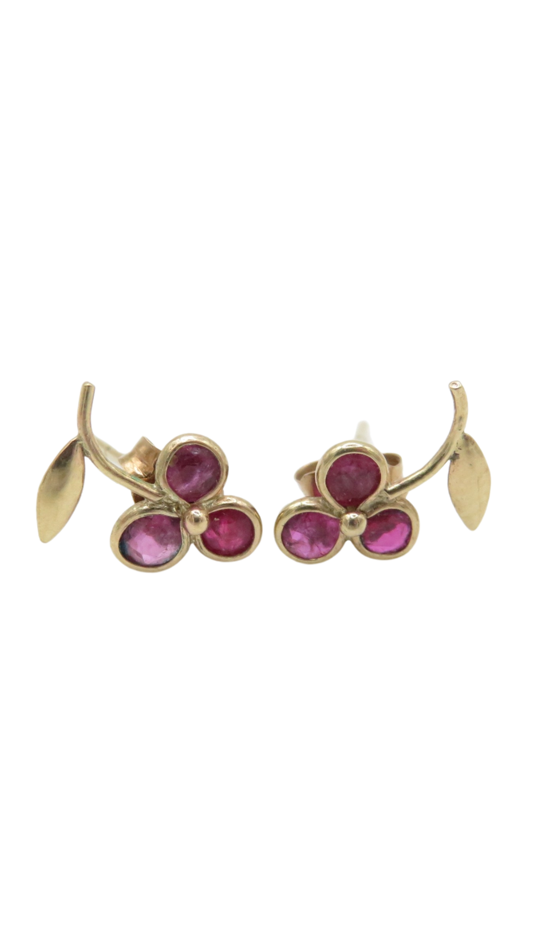 217 Ruby Flower Studs