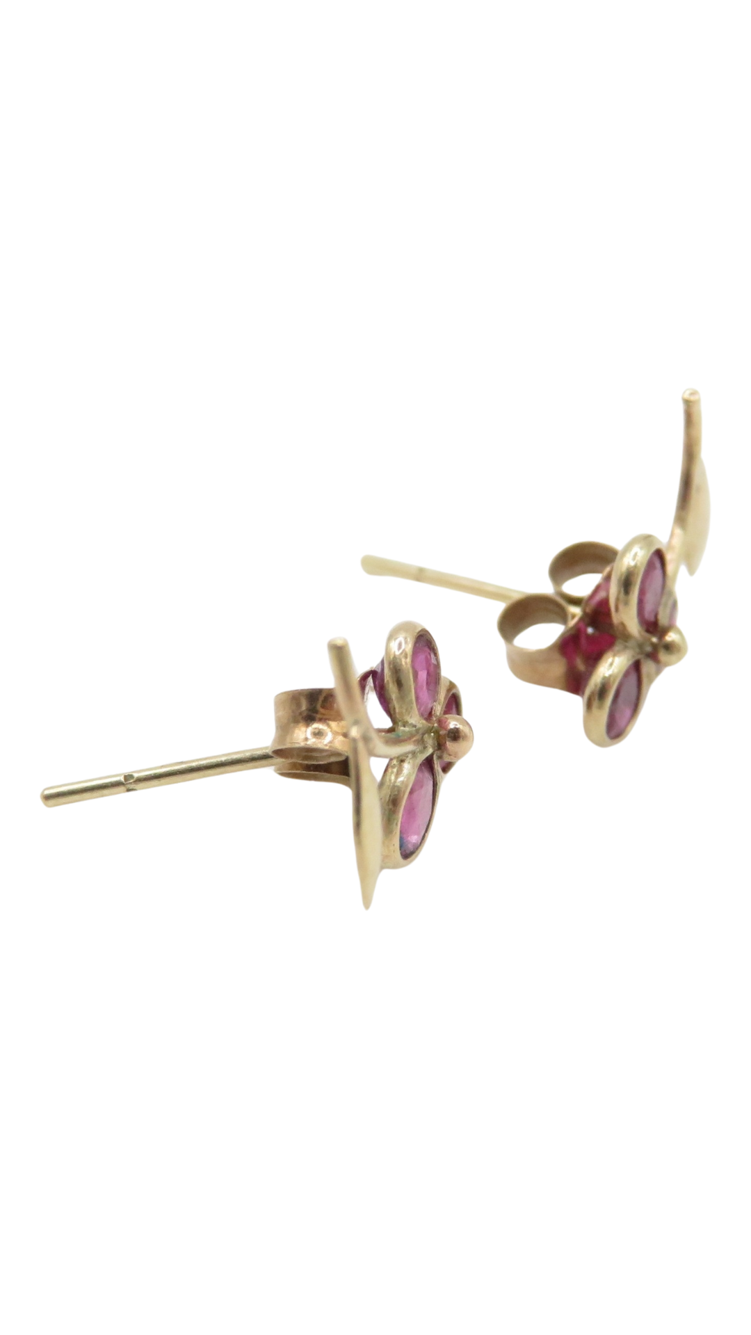 217 Ruby Flower Studs