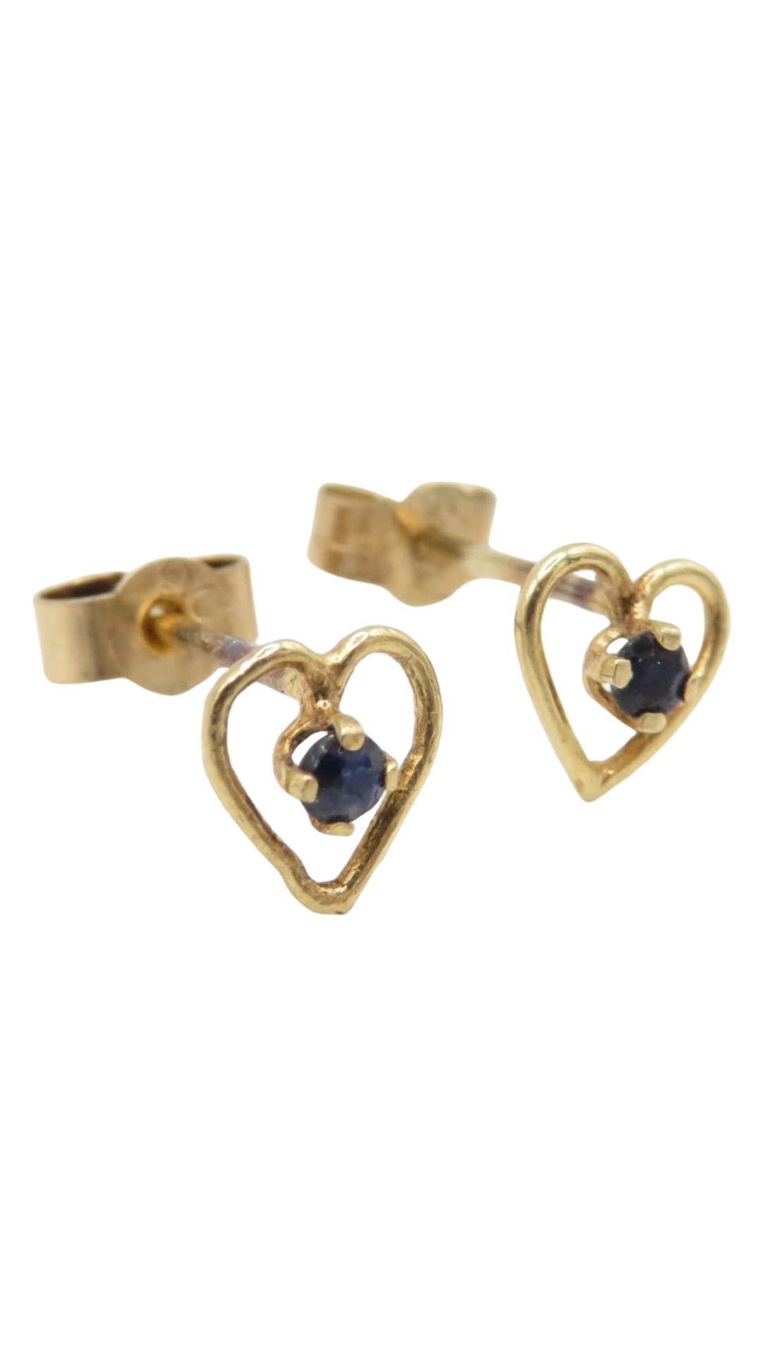217 Sapphire Heart Studs