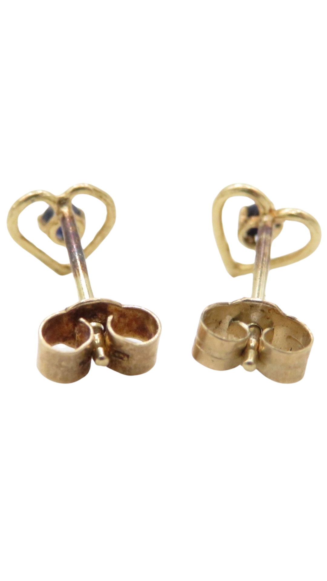 217 Sapphire Heart Studs